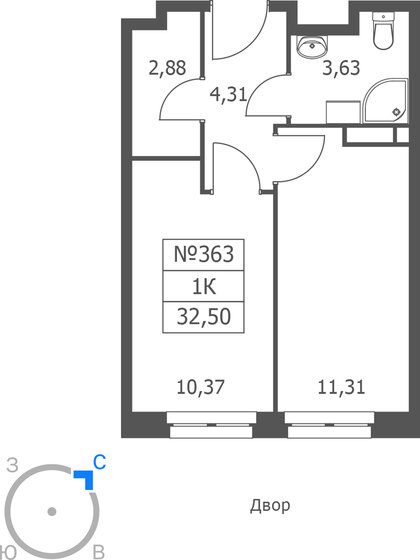 32,4 м², 1-комнатные апартаменты 7 706 000 ₽ - изображение 33
