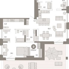 Квартира 175,8 м², 2-комнатная - изображение 3