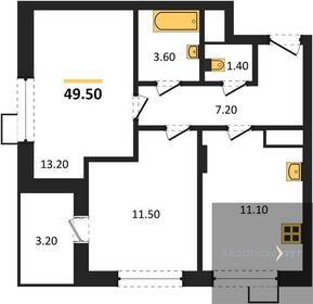 Квартира 49,5 м², 2-комнатная - изображение 1