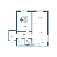Квартира 65,9 м², 3-комнатная - изображение 1
