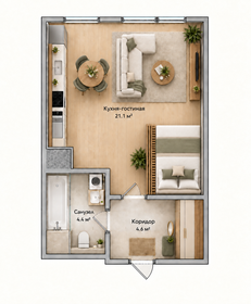 Квартира 31,1 м², студия - изображение 1