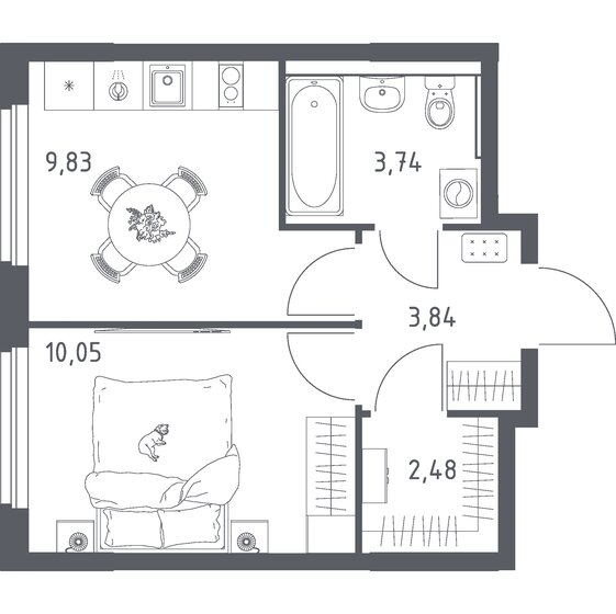 18,4 м², 1-комнатная квартира 2 300 000 ₽ - изображение 58