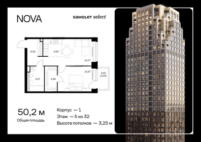Квартира 50,2 м², 1-комнатная - изображение 1
