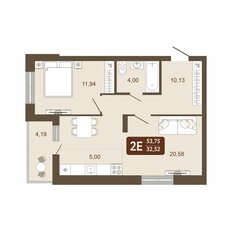 Квартира 53,8 м², 2-комнатная - изображение 2