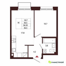 Квартира 36,5 м², 1-комнатная - изображение 1