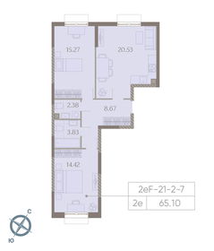 Квартира 65,1 м², 2-комнатная - изображение 1