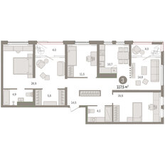 Квартира 117,5 м², 4-комнатная - изображение 3