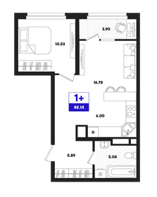 Квартира 48,1 м², 1-комнатная - изображение 1