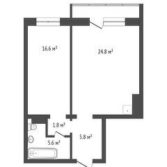 Квартира 54,6 м², 2-комнатная - изображение 1