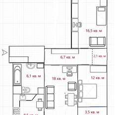 Квартира 72 м², 3-комнатная - изображение 2
