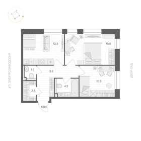 Квартира 55 м², 3-комнатная - изображение 1