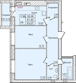 Квартира 63,1 м², 2-комнатная - изображение 1