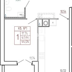 Квартира 44 м², 1-комнатная - изображение 5