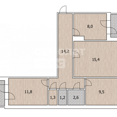 Квартира 66 м², 3-комнатная - изображение 1