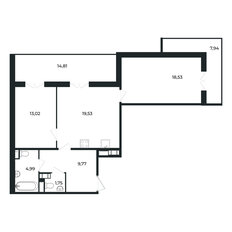 Квартира 66,7 м², 2-комнатная - изображение 2