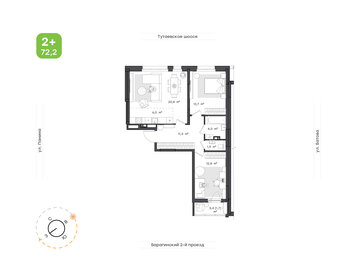 Квартира 72,2 м², 3-комнатная - изображение 1
