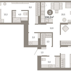 Квартира 106 м², 3-комнатная - изображение 3