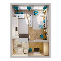 Квартира 33,1 м², 1-комнатная - изображение 4