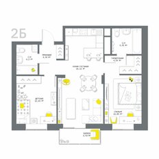 Квартира 72,8 м², 2-комнатная - изображение 2