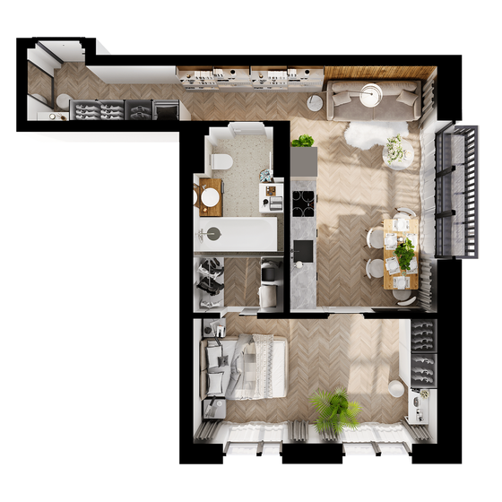 47,3 м², 1-комнатная квартира 10 689 800 ₽ - изображение 38