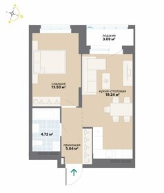 Квартира 46,4 м², 1-комнатная - изображение 1