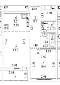 Квартира 42 м², 1-комнатная - изображение 1