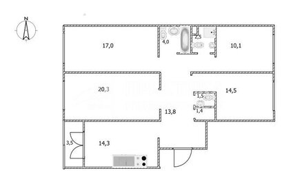 Квартира 99,4 м², 4-комнатная - изображение 1