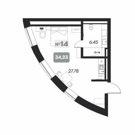 Квартира 34,2 м², 2-комнатные - изображение 1