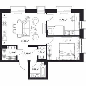Квартира 60 м², 2-комнатная - изображение 1