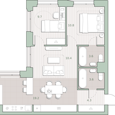 Квартира 61,6 м², 2-комнатная - изображение 2