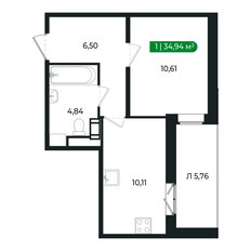Квартира 32,1 м², 1-комнатная - изображение 2