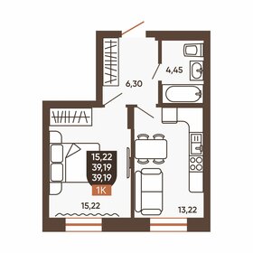 Квартира 39,2 м², 1-комнатная - изображение 1