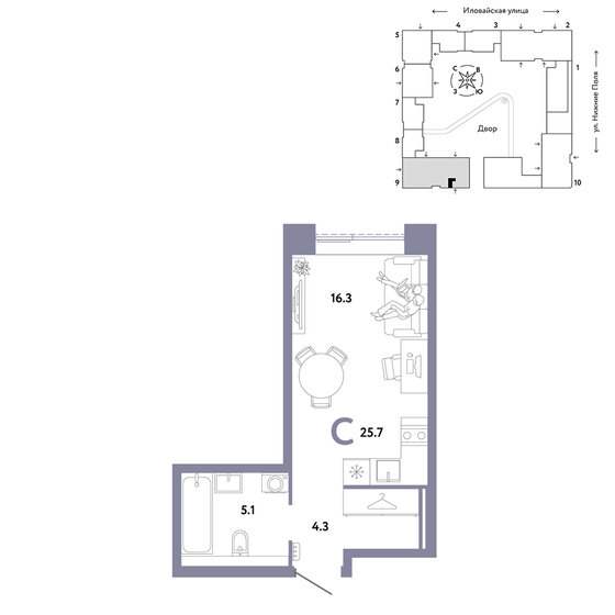 53,9 м², 1-комнатная квартира 5 781 000 ₽ - изображение 36