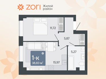 Квартира 38,8 м², 1-комнатная - изображение 1