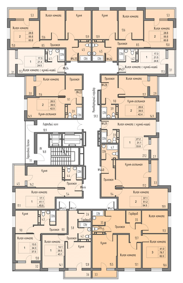 53,8 м², 2-комнатная квартира 8 715 600 ₽ - изображение 49