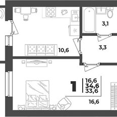 Квартира 34,6 м², студия - изображение 2