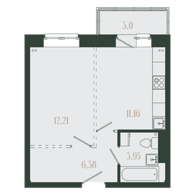 Квартира 36,9 м², 1-комнатная - изображение 1