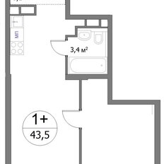 Квартира 43,5 м², 1-комнатная - изображение 3