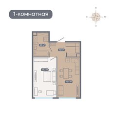 Квартира 43,6 м², 1-комнатная - изображение 3