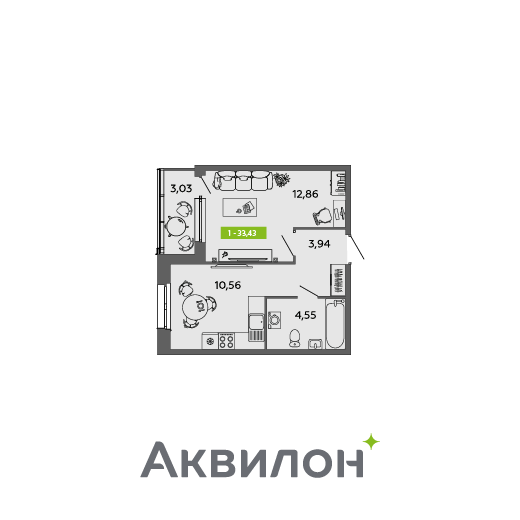 26,7 м², квартира-студия 4 493 392 ₽ - изображение 24