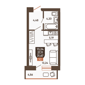 Квартира 29,4 м², студия - изображение 1