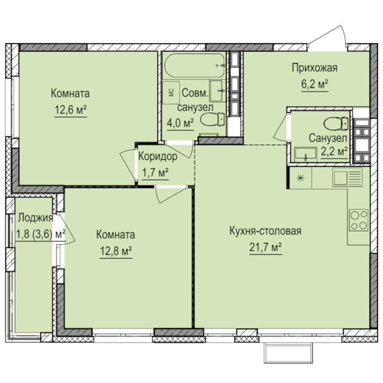 98,5 м², 4-комнатная квартира 15 900 000 ₽ - изображение 109