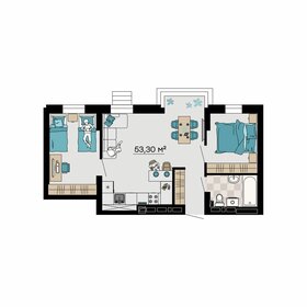 Квартира 53,3 м², 3-комнатная - изображение 1