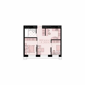 Квартира 40,2 м², 3-комнатная - изображение 1