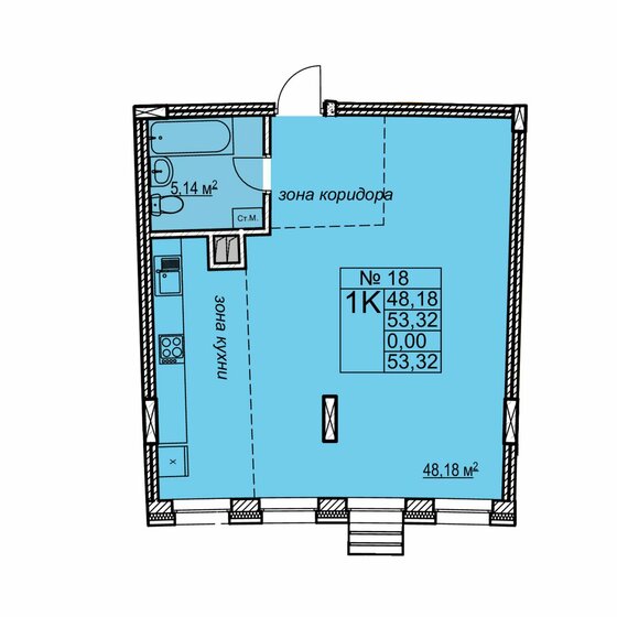 46,7 м², 1-комнатная квартира 23 320 000 ₽ - изображение 17