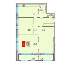 Квартира 117 м², 3-комнатная - изображение 1