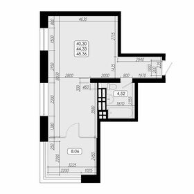 Квартира 44,3 м², 1-комнатная - изображение 1