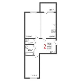 Квартира 80,2 м², 2-комнатная - изображение 1