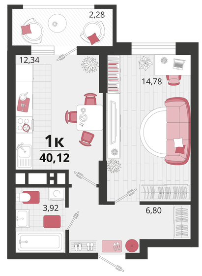 42 м², 1-комнатная квартира 5 800 000 ₽ - изображение 77