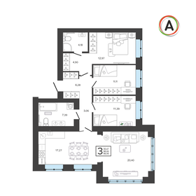 Квартира 99 м², 3-комнатная - изображение 1